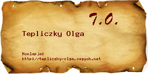 Tepliczky Olga névjegykártya